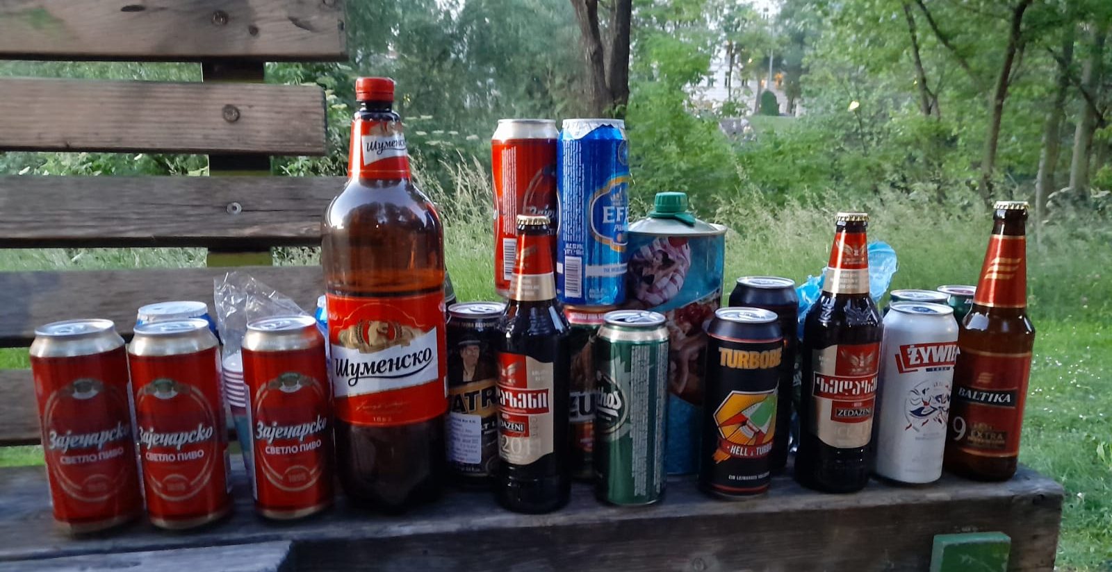 a selection of beers enjoyed down by the Donaukanal